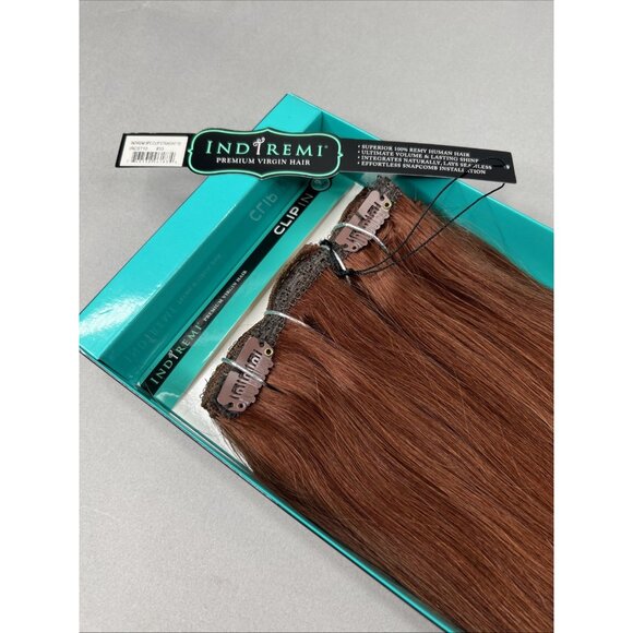 Indi Remi 9 Pc 10” Clip-in #33 Auburn Straight Human Virgin Hair Bobbi Boss - Picture 3 of 9